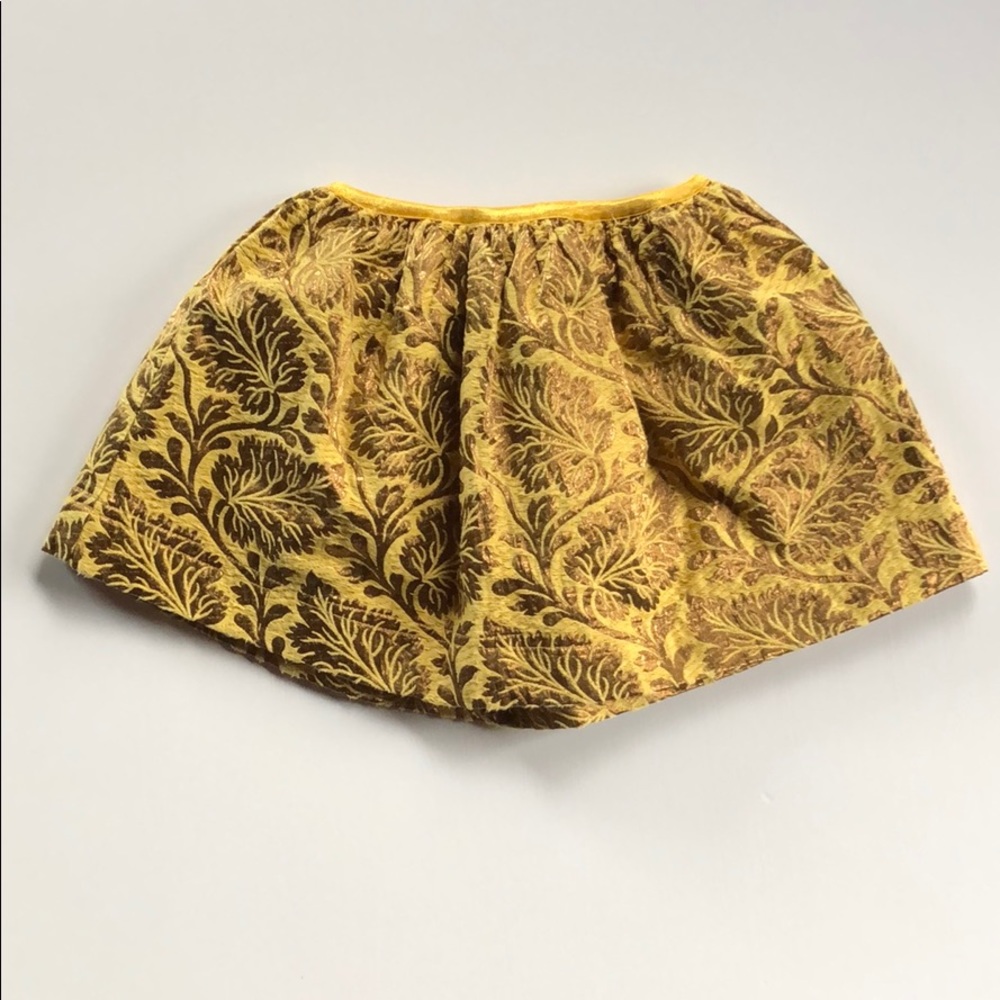 Peek | Gold Bronze Leaf Print Skirt | 12-18 Months